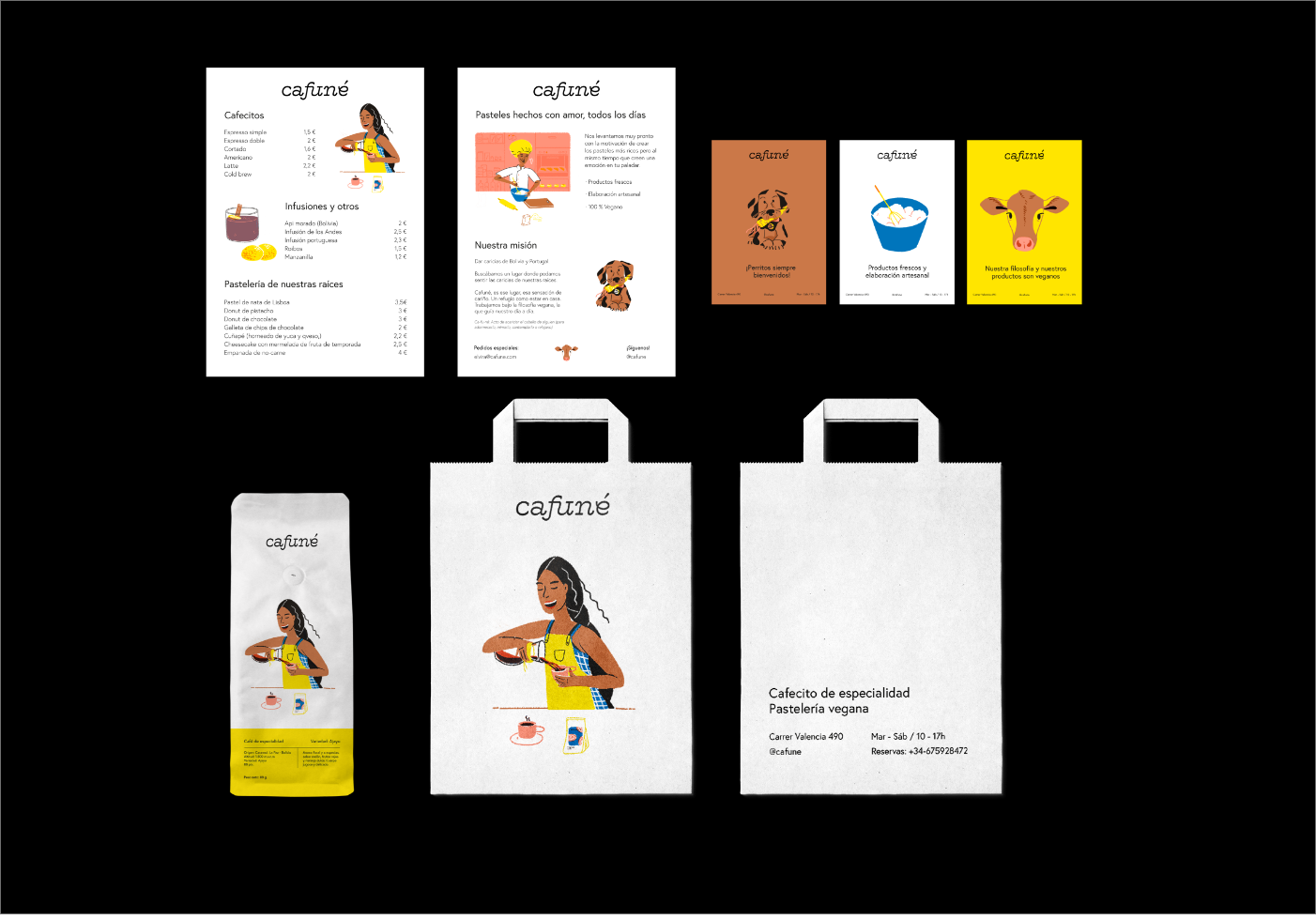 coffee, applications, logo, illustrations, menu