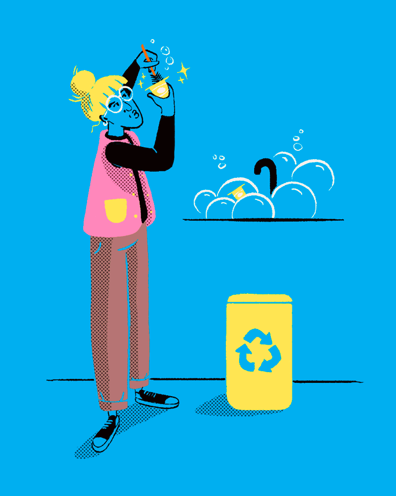 Animated GIF providing a quick visual overview of the Ecoembes 'Recycler Archetypes' project, featuring character illustrations and campaign elements.