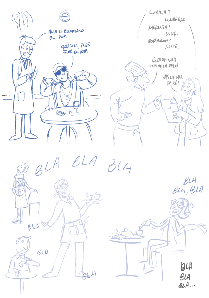 Bocetos de las ilustraciones